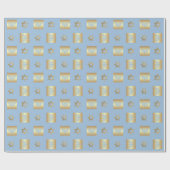 金ゴールド(ユダヤ教)メノラー&スターオブデイヴィッドユダヤの休日 ラッピングペーパー (フラット)