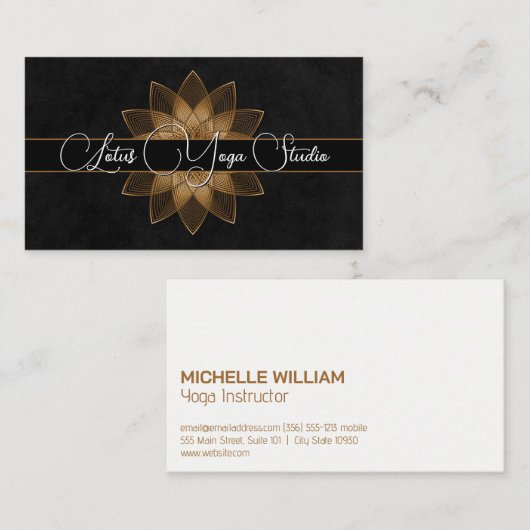 金ゴールド |ヨガ 名刺 (正面/裏面)