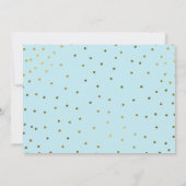 金ゴールド&ライトブルーモダン男の子の赤ちゃんシャワー 招待状 (裏面)