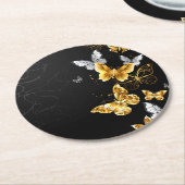 金ゴールド ラウンドペーパーコースター (アングル)