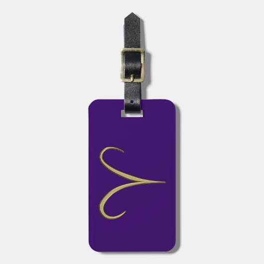 金ゴールド ラゲッジタグ (正面縦)