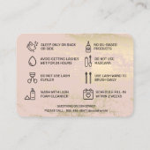 金ゴールド・ラッシュ・アフターケアの指示ビジネス・カード 名刺 (裏面)