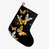 金ゴールド ラージクリスマスストッキング (正面 (吊り時))