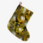 金ゴールド ラージクリスマスストッキング (正面 (吊り時))