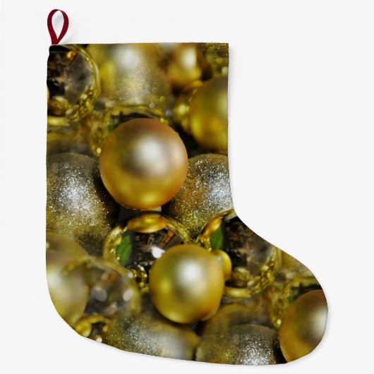 金ゴールド ラージクリスマスストッキング (正面)