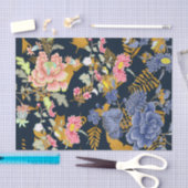 金ゴールド・リーフの切り離し機能を持つデザイナ花模様 薄葉紙 (クラフト)