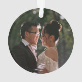 金ゴールド・リーフ結婚した写真がパンデミックのクリスマス オーナメント (裏面)