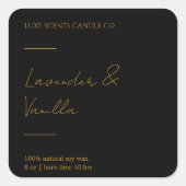 金ゴールド&ルクス香り付きキャンドルスクエアラベル スクエアシール (正面)