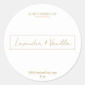 金ゴールド&ルクス香り付きキャンドルラウンドラベル ラウンドシール (正面)