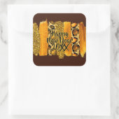 金ゴールド&レオパードブラシストローク新年20xx スクエアシール (バッグ)