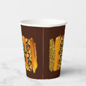 金ゴールド&レオパードブラシストローク新年20xx 紙コップ (右)