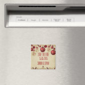 金ゴールド/レッドウィンターホリデーオーナメント日付を保存 マグネット (インサイチュ (食洗機))