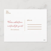 金ゴールド&レッドウィンター暖かい願いホリデーフォトモダンー シーズンポストカード (裏面)