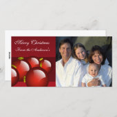金ゴールド&レッドオーナメントファミリー写真 シーズンカード (正面/裏面)