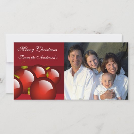 金ゴールド&レッドオーナメントファミリー写真 シーズンカード (正面)
