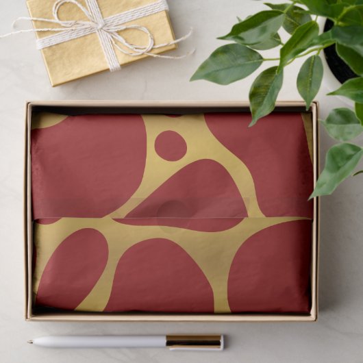 金ゴールド&レッドキリン模様 薄葉紙 (ギフト)