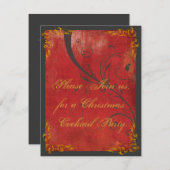 金ゴールド&レッドクリスマスパーティの招待状 招待状 (正面/裏面)