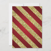 金ゴールド&レッドグリッタースノーフレーククリスマスホリデーパーティ 招待状 (裏面)