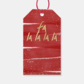金ゴールド&レッドファララララスノークリスマスホリデー ギフトタグ (正面)