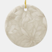 金ゴールド，レッドポインセチア写真ホリデー セラミックオーナメント (裏面)