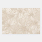 金ゴールド，レッドポインセティアホリデイ ラッピングペーパーシート (正面2)