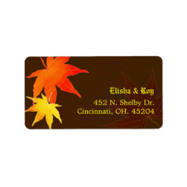 金ゴールド&レッドメープル結婚ズの住所 ラベル