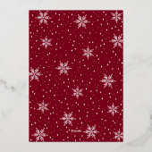 金ゴールド&レッドモダンクリスマスホリデーディナーパーティー 箔招待状 (裏面)