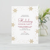 金ゴールド&レッドモダンホリ企業のディナーパーティー 招待状 (スタンド正面)