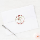 金ゴールド&レッドユニコーン&ポインセチア・クリスマス ラウンドシール (封筒)