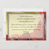 金ゴールド&レッドローズ結婚式招待状 招待状 (裏面)