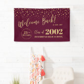 金ゴールド&レッド紙吹雪クラス懇親会パーティーへようこそ 横断幕 (インサイチュ)