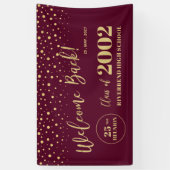 金ゴールド&レッド紙吹雪クラス懇親会パーティーへようこそ 横断幕 (縦)