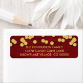 金ゴールド&レッド紙吹雪ドットクリスマスラベル ラベル (インサイチュ)