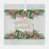 金ゴールド、レッド・バリメリークリスマス結婚した ガラスオーナメント (裏面)