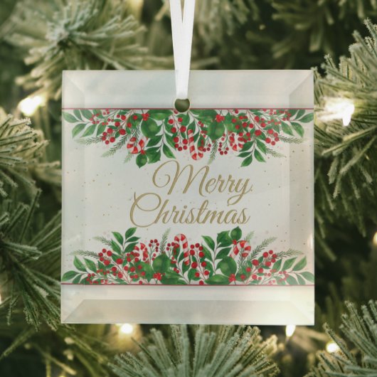 金ゴールド、レッド・バリメリークリスマス結婚した ガラスオーナメント (インサイチュ)