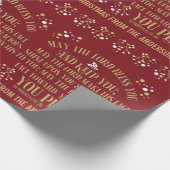 金ゴールド·レッ賛美ド·クリスマスの6:24-26 ラッピングペーパー (角)