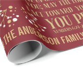 金ゴールド·レッ賛美ド·クリスマスの6:24-26 ラッピングペーパー (ロールコーナー)