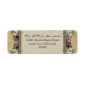 金ゴールド&レースクラシックエレガフォーマルントウェディングアドレス ラベル (正面)