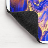 金ゴールド、ロイヤルブルー、渦巻自然な、大理石石、モダン マウスパッド (コーナー)