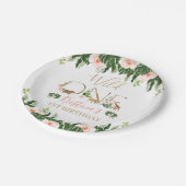 金ゴールド・ワイフェイクルド・ワン・フローラ・サファリ・バースデー・パーティー  ペーパープレート (アングル)