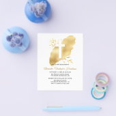 金ゴールド/予算/洗礼招待状。フライヤー チラシ (シングル)