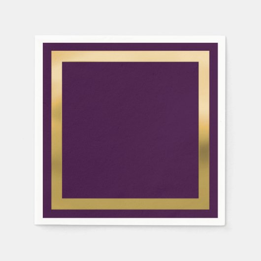 「金ゴールド」付きの任意の色縁ど スタンダードカクテルナプキン (正面)