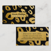 金ゴールド&任意の色のヒョウのチータ名刺 名刺 (正面/裏面)