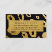 金ゴールド&任意の色のヒョウのチータ名刺 名刺 (裏面)