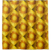 金ゴールド，光沢，モダンスタイル，色，ひまわり シャワーカーテン (正面)