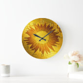 金ゴールド，光沢，モダンスタイル，色，ひまわり ラージ壁時計 (ホーム)