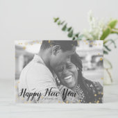 金ゴールド《写真》ぼけ味スノウ新年フォトカード シーズンカード (スタンド正面)