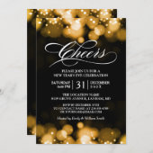 金ゴールド《写真》ぼけ味スパークルズ応援大晦日パーティー 招待状 (正面/裏面)