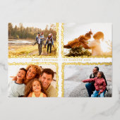 金ゴールド《写真》ぼけ味フレームメリークリスマスフォト数々のー 箔シーズンカード (正面)