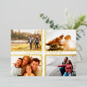 金ゴールド《写真》ぼけ味フレームメリークリスマスフォト数々のー 箔シーズンカード (立ち正面)